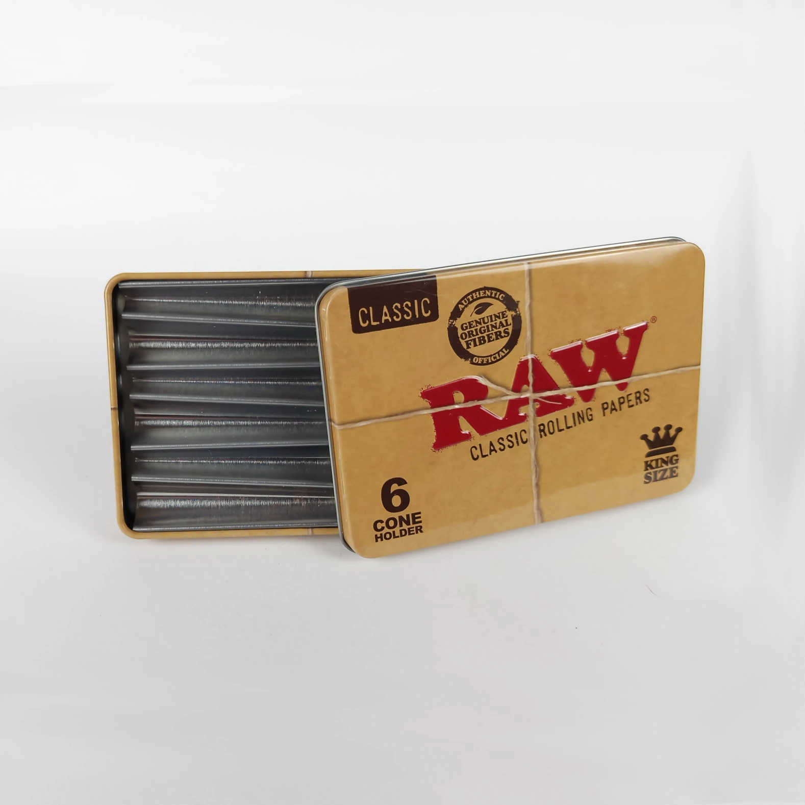 RAW Tin Case – Metal Box for 6 King Size Cones