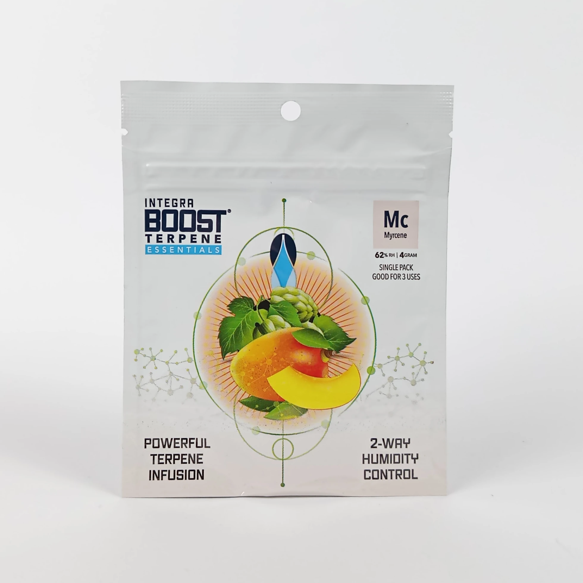 Integra Boost Terpene Essentials Myrcene 4g – mango-infused humidity control pack that maintains ideal moisture and enhances terpene aroma.