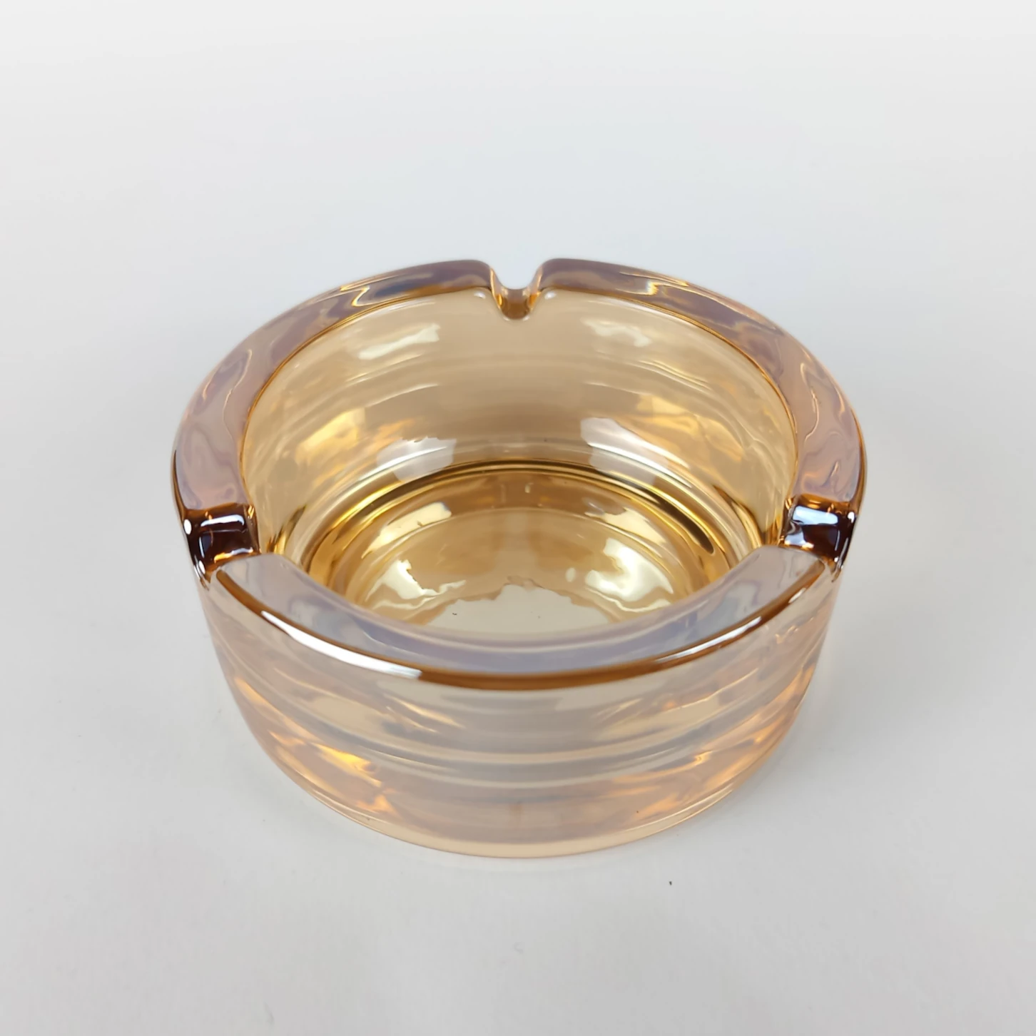 Champ High Glass Ashtray – Rosegold / Crystal – Ø 9 cm